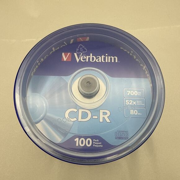 Verbatim CD-R 700MB 80Min 52X Speed Recordable Compact Disc 100 Pack *READ... - Picture 2 of 13